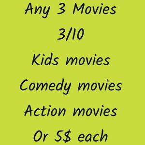 3/12 movies pick any 3 for 12 dollars